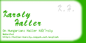 karoly haller business card